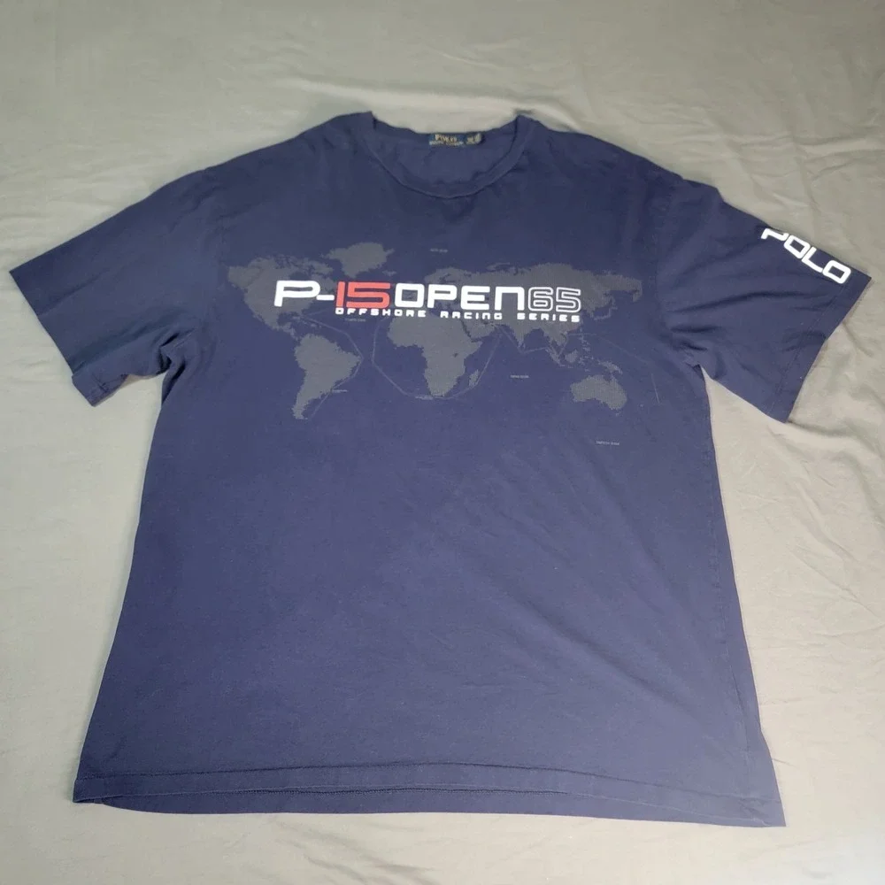 Polo Ralph Lauren P-15 Offshore Sailing Racing Shirt Men's XLT Blue Big & Tall